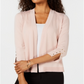 Cardigan feminino com tachas e frente aberta, rosa, tamanho extragrande, da coleção JM