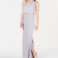 Vestido longo feminino Adrianna Papell, cor sólida, cinza, tamanho 10