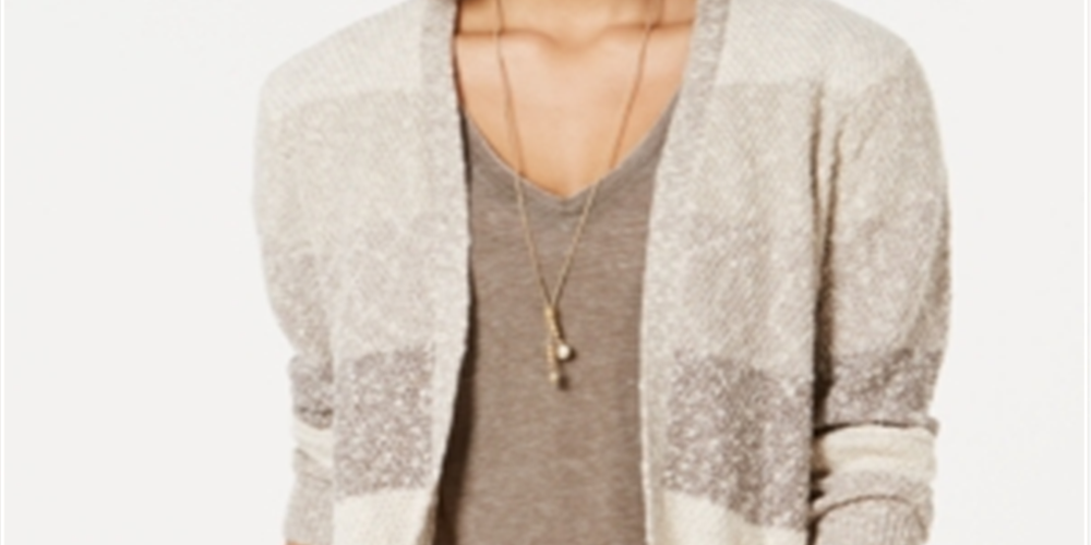 Cardigan listrado feminino Style &amp; Co, marrom, tamanho pequeno grande