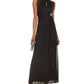 Vestido feminino Betsy &amp; Adam com mangas de renda e drapeado frontal, preto, tamanho 6
