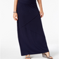 Saia feminina Style &amp; Co Petite Maxi com costura exposta azul tamanho Petite X-Large