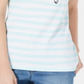 Camiseta feminina listrada Karen Scott, branca, tamanho X-G