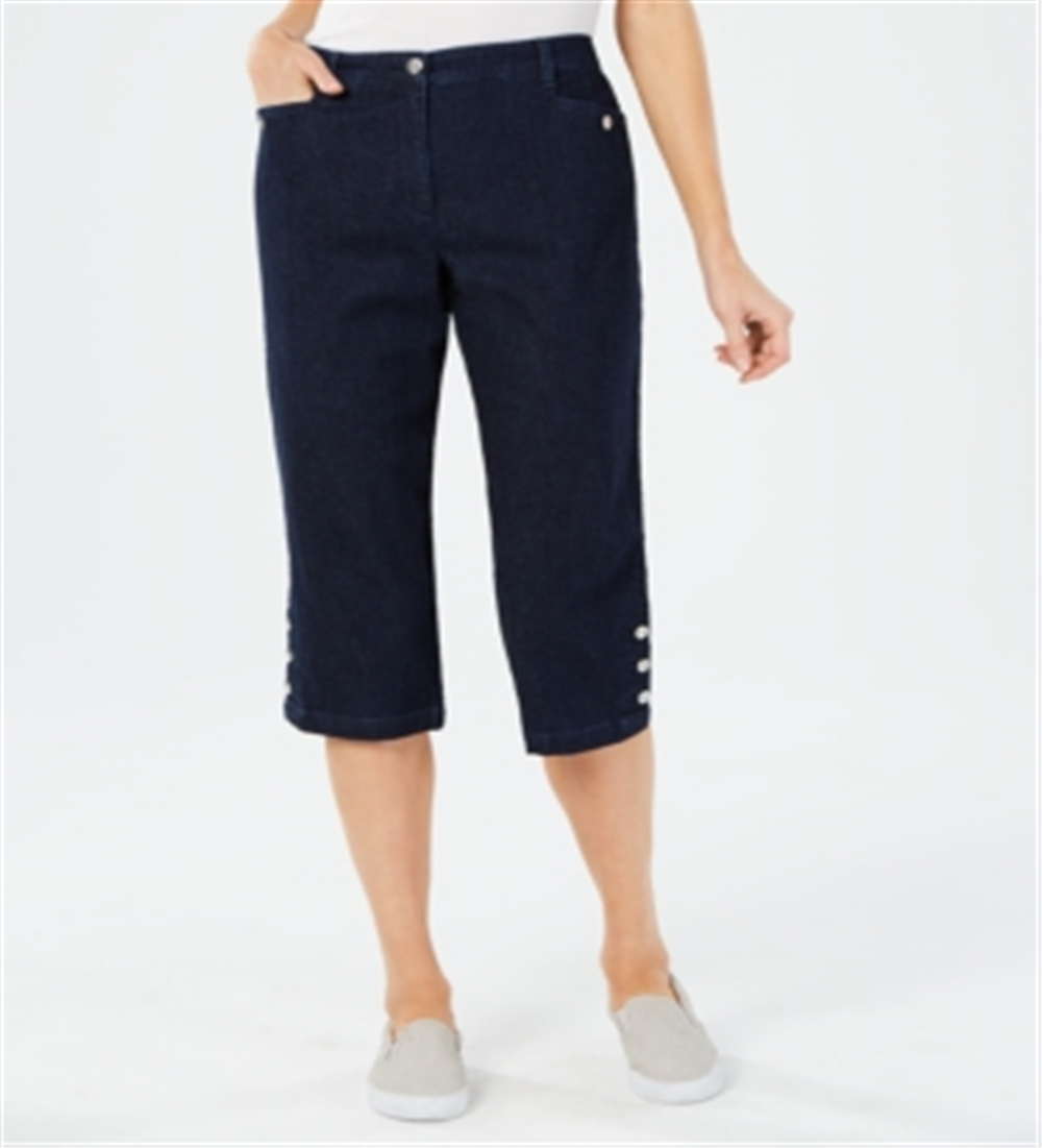 Calça Capri Jeans Feminina Karen Scott Azul Tamanho 6 Petite