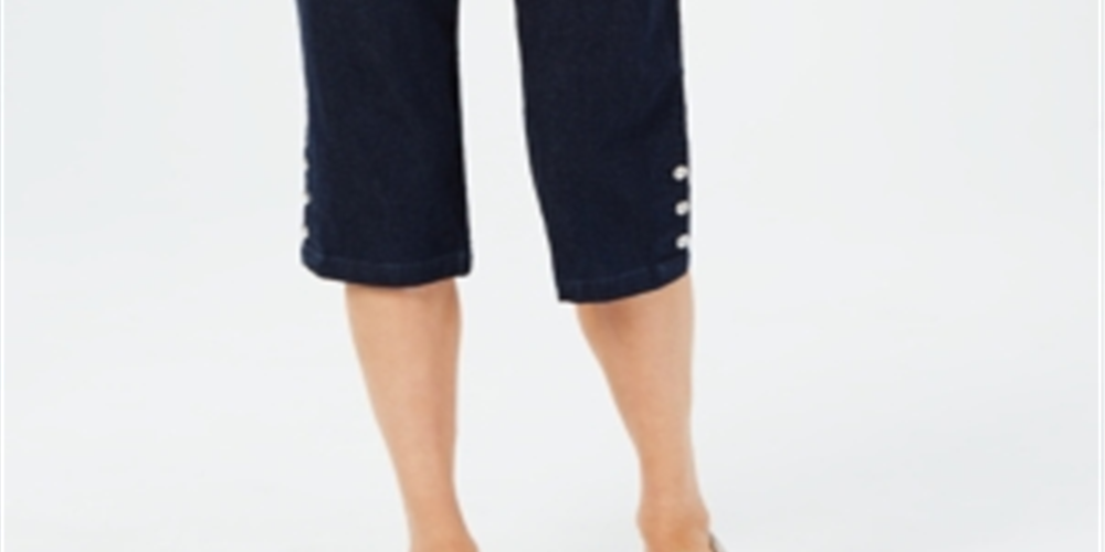Calça Capri Jeans Feminina Karen Scott Azul Tamanho 6 Petite