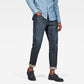 Calça jeans masculina G-star Raw Morry 3D Relaxed Tapered Fit Selvedge Azul Tamanho 28X32