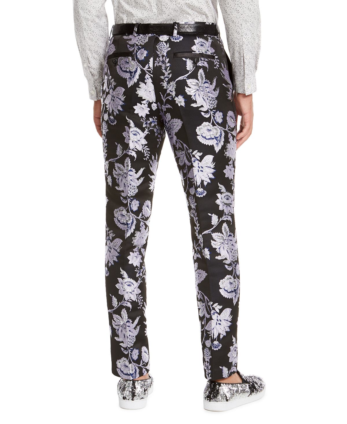 Calça masculina slim fit floral jacquard azul tamanho 29x30 da INC International Concepts