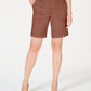 Shorts femininos com bolso duplo e punho, estilo &amp; co, vermelho, tamanho 10