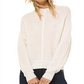 Suéter feminino Michael Kors Ottoman Knit com manga dolman, branco, tamanho médio