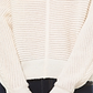 Suéter feminino Michael Kors Ottoman Knit com manga dolman, branco, tamanho médio