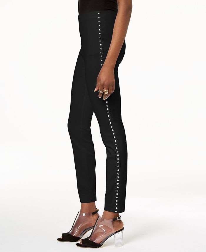 Calça skinny feminina INC Iternational Concepts com tachas, preta, tamanho 16, pequena