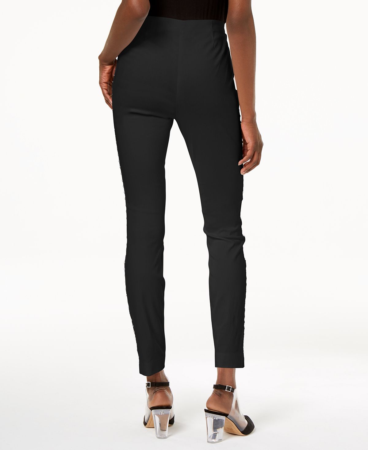 Calça skinny feminina INC Iternational Concepts com tachas, preta, tamanho 16, pequena
