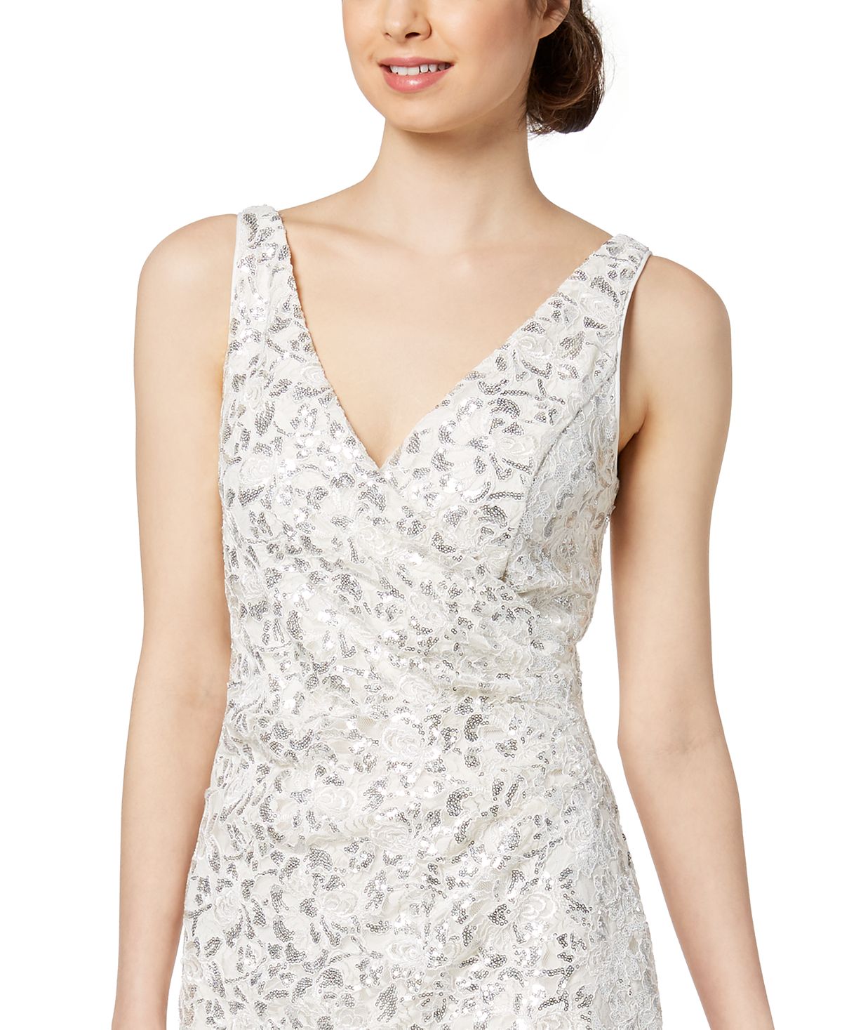 Vestido tubinho acima do joelho sem mangas feminino Vince Camuto, branco, tamanho 8