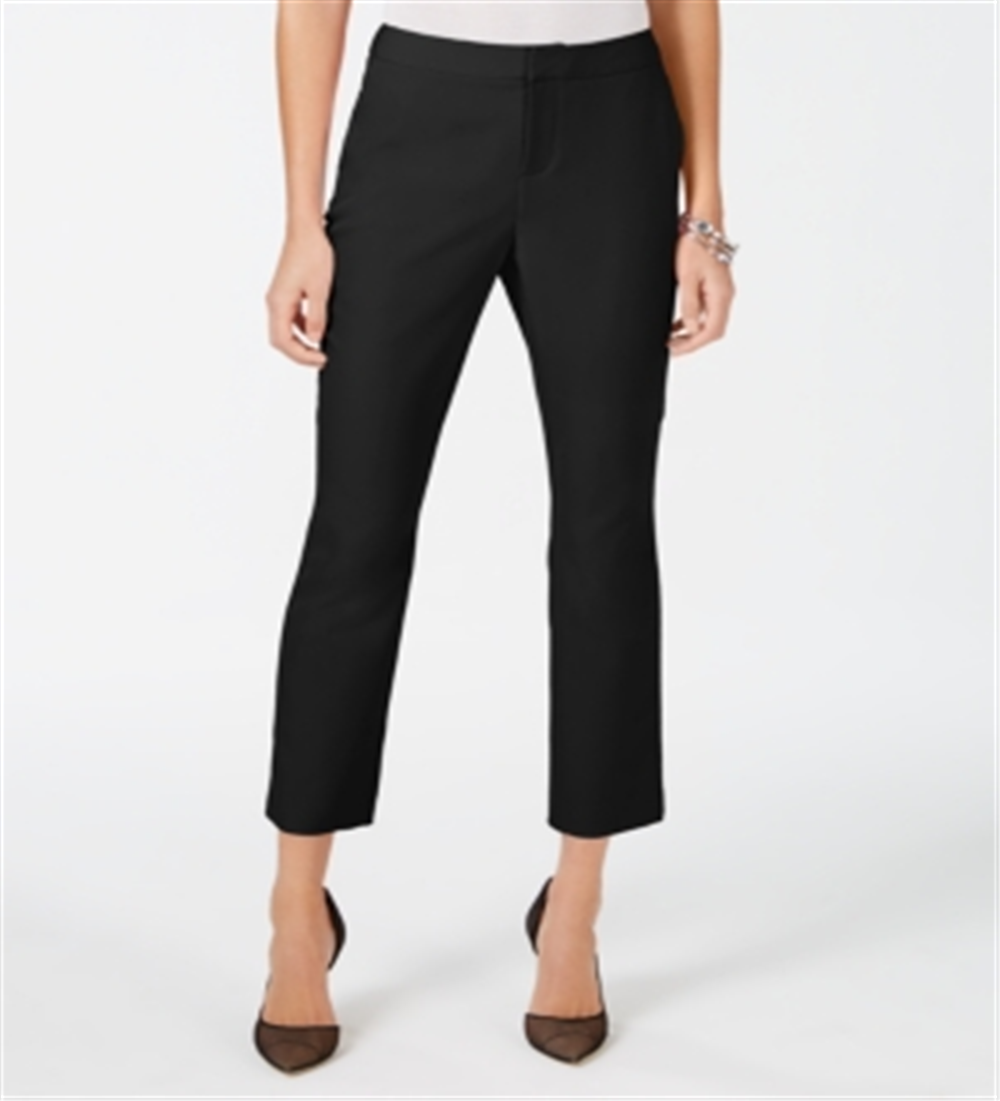 Calça feminina justa, cintura média, preta, tamanho 2, da INC International Concepts