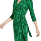 Vestido envelope sintético com amarração lateral feminino INC Iternational Concepts, verde, tamanho grande