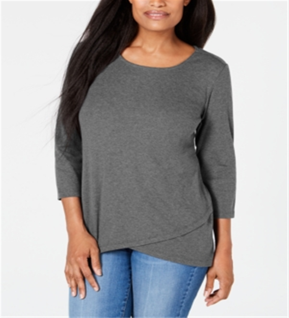 Karen Scott Top Tulip-Hem Feminino Cinza Tamanho G