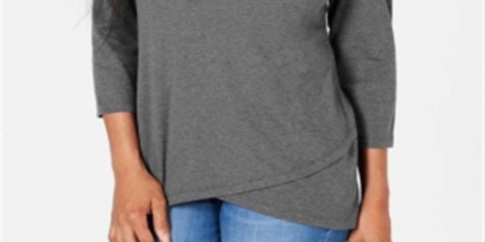 Karen Scott Top Tulip-Hem Feminino Cinza Tamanho G