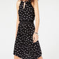 Vestido feminino sem mangas com bainha em formato de lenço, estampado, preto, tamanho médio, da INC International Concepts