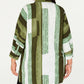 Blusa túnica feminina Alfani Plus com estampa frontal e botões, verde, tamanho 0X