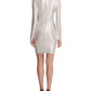 Vestido justo franzido Guss feminino, prateado, tamanho 12