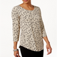 Camiseta estampada feminina JM Collection marrom tamanho M