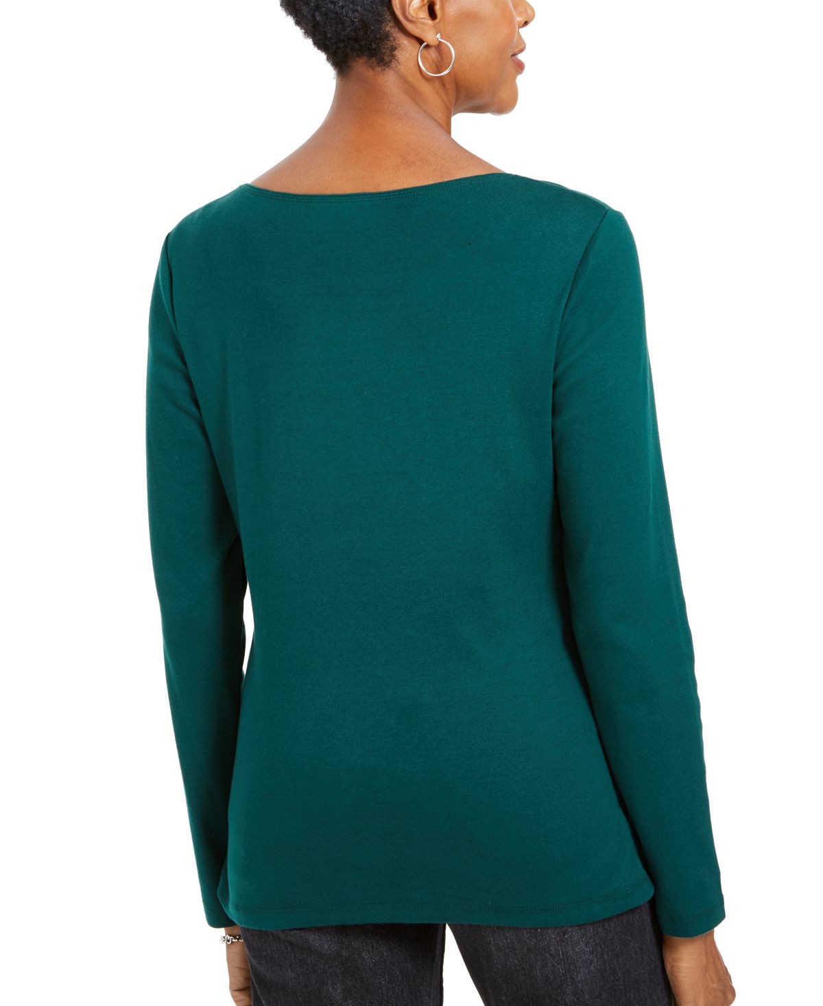 Camiseta feminina Karen Scott com estampa de árvore de Natal, top de festa, pequena, verde, tamanho PXL