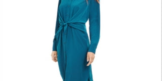 Vestido camisa feminino Alfani com amarração frontal, verde, tamanho 8, pequeno