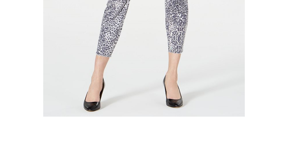 Calça jeans skinny feminina com estampa animal da INC Iternational Concepts, tamanho 10, cinza