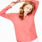 Suéter feminino de cashmere puro com manga comprida Charter Club, tamanho coral, grande