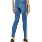 Calça jeans skinny feminina INC Iternational Concepts com acabamento em tweed e cintura alta, azul, tamanho 10