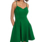 Vestido infantil City Studios com decote nas costas e ajuste evasê, verde, tamanho 7