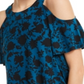 INC Iternational Concepts Top estampado feminino com ombros descobertos, azul, tamanho pequeno XL