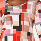 Blusa feminina estampada com manga 3/4 da coleção JM, laranja, tamanho pequeno G