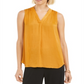 Blusa feminina sem mangas com decote em V Alfani, amarela, tamanho grande
