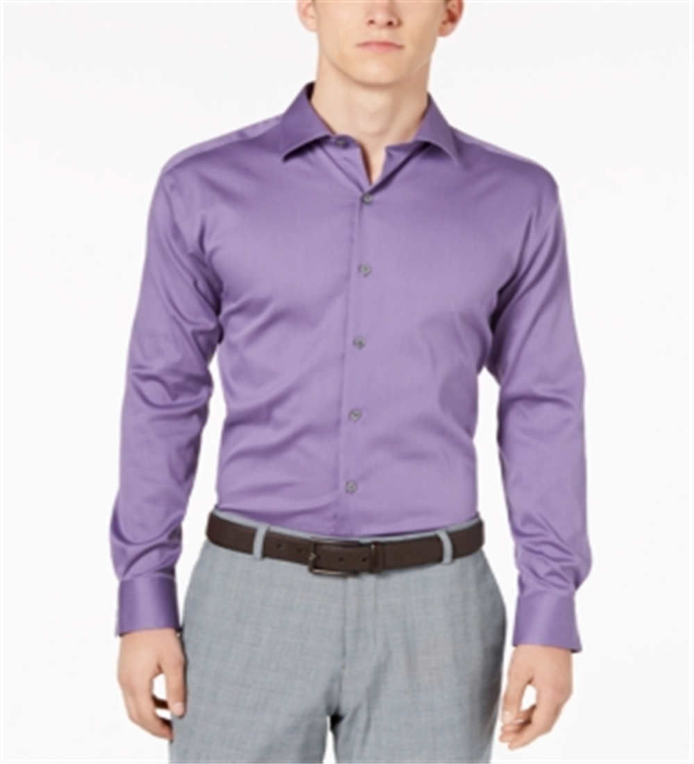 Camisa social Bedford Cordão Alfani Masculina Grande e Alta Roxa Tamanho LT