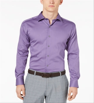 Camisa social Bedford Cordão Alfani Masculina Grande e Alta Roxa Tamanho LT