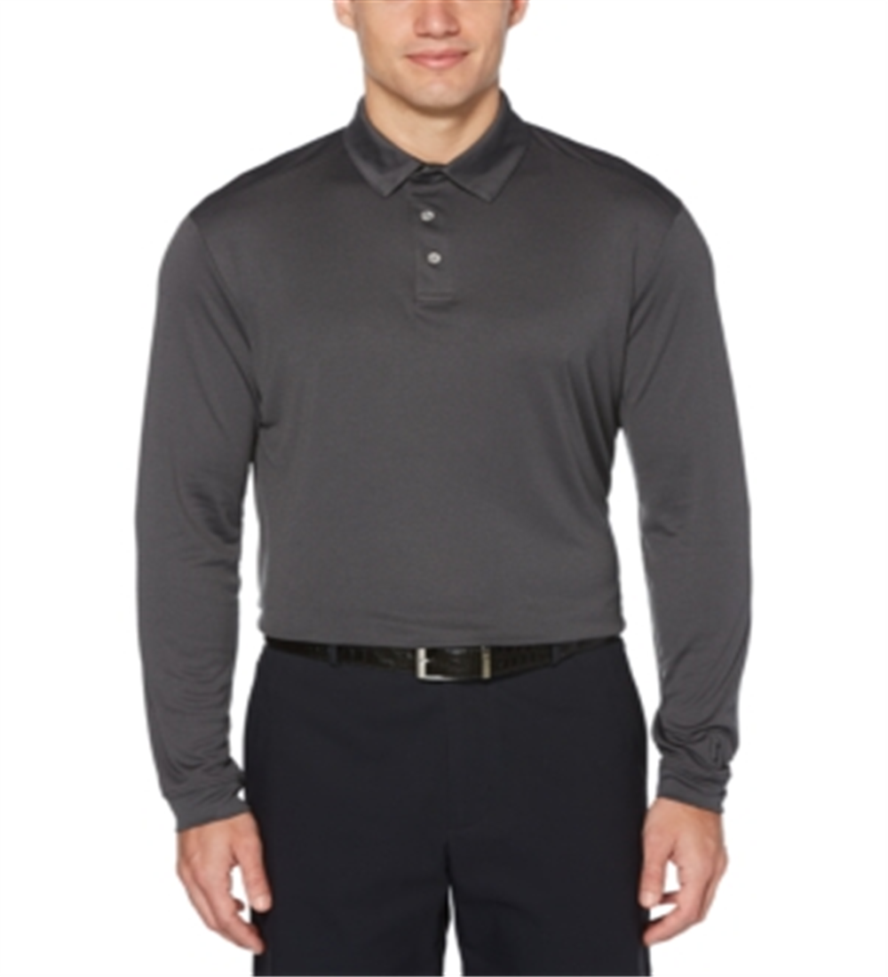 Polo de manga comprida masculino PGA Tour, preto, tamanho extragrande