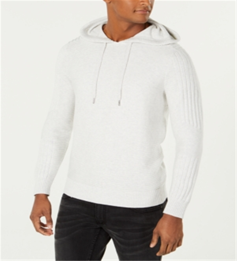 Suéter com capuz masculino de algodão da INC International Concepts, cinza, tamanho grande