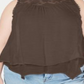 Blusa feminina estilo &amp; co com jugo de renda marrom tamanho 0X
