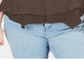 Blusa feminina estilo &amp; co com jugo de renda marrom tamanho 0X