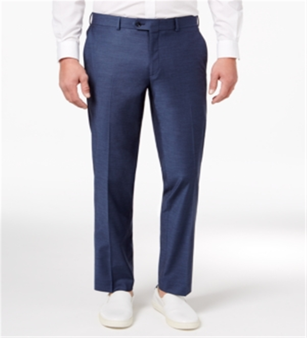 Calça social masculina Bar III resistente a rugas, slim fit, azul, tamanho 32x32