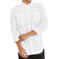 Camisa masculina com ilhós INC International Concepts, branca, tamanho médio
