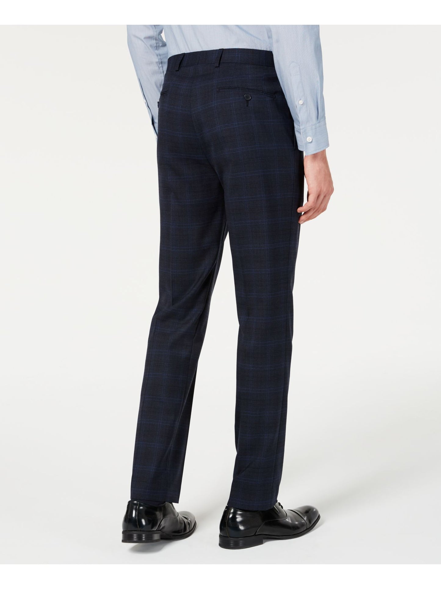 Calvin Klein Masculino X Slim Fit Stretch Xadrez Calça Separada Azul Tamanho 34X34