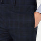 Calvin Klein Masculino X Slim Fit Stretch Xadrez Calça Separada Azul Tamanho 34X34