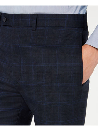 Calvin Klein Masculino X Slim Fit Stretch Xadrez Calça Separada Azul Tamanho 34X34