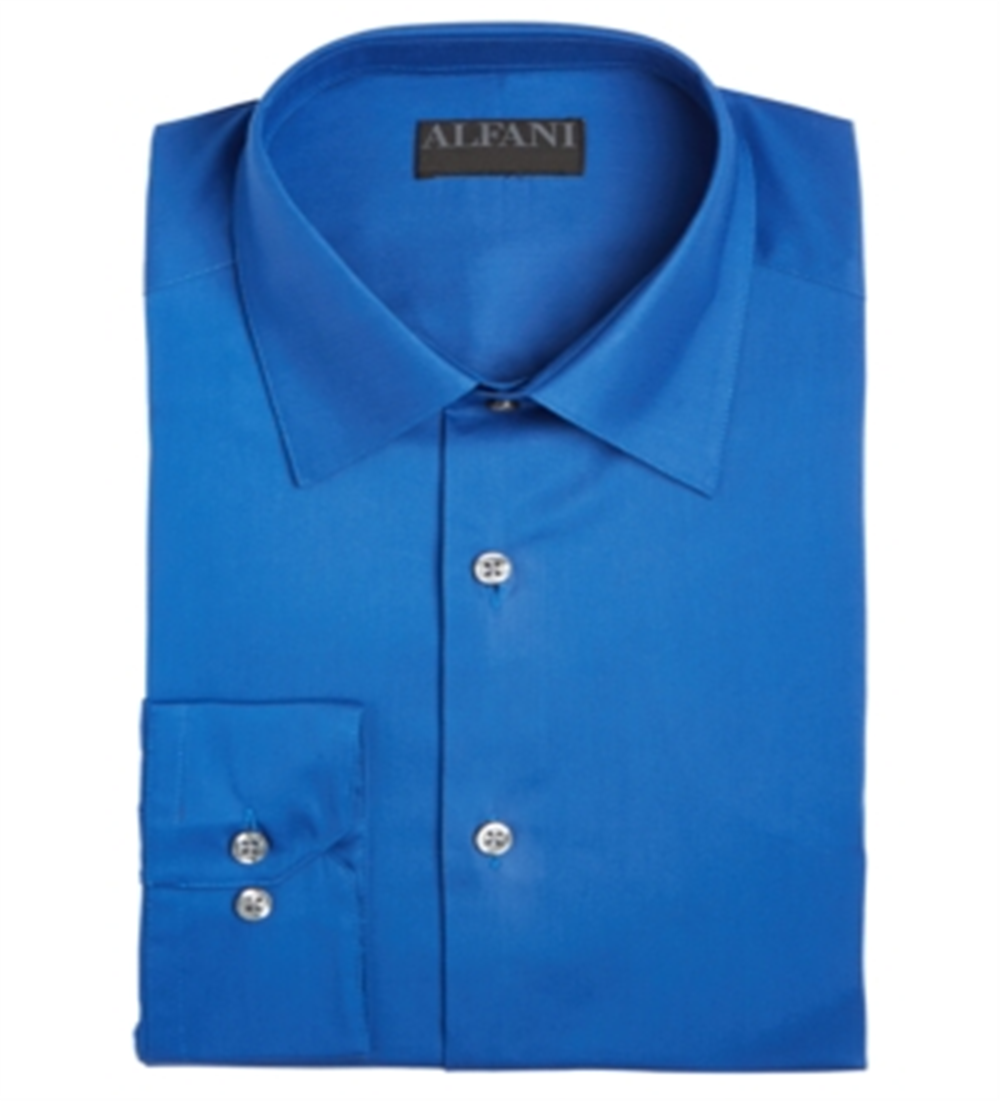 Camisa social masculina Alfani Solid Classic Regular Fit Azul Tamanho 2XL