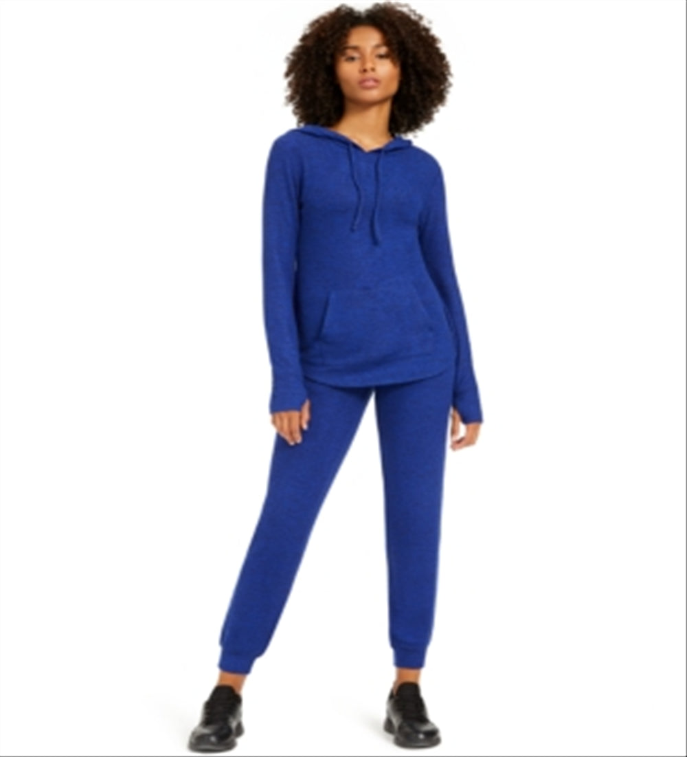 Moletom com capuz feminino Ideology Mushy-Knit azul tamanho 2XL