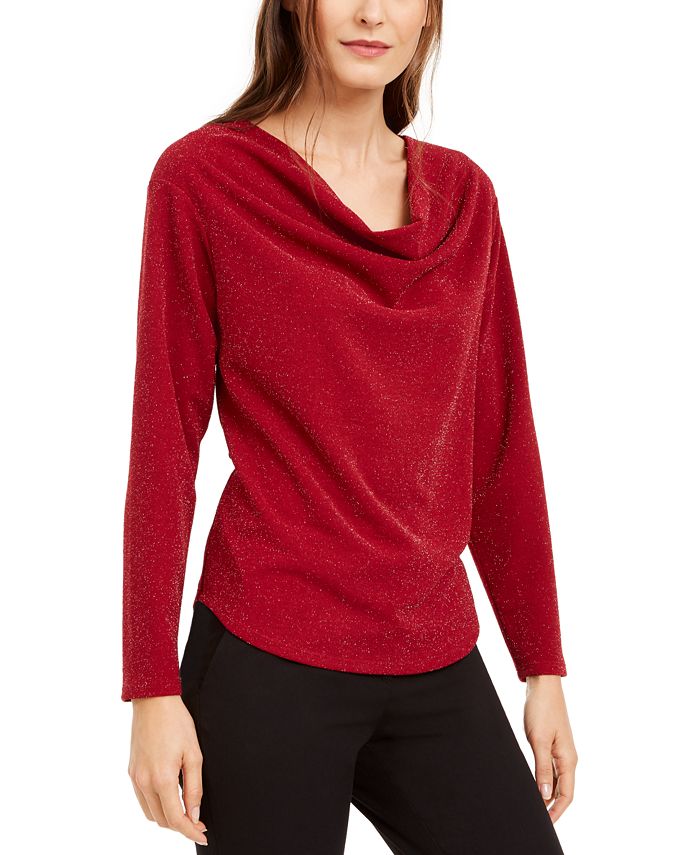 Top metálico com decote redondo feminino Monteau, preto, tamanho 3XL