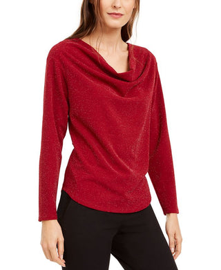 Top metálico com decote redondo feminino Monteau, preto, tamanho 3XL