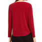 Top metálico com decote redondo feminino Monteau, preto, tamanho 3XL