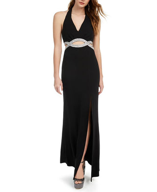 Speechless Girl's Infinity Waist Halter Maxi Dress Black Size 9